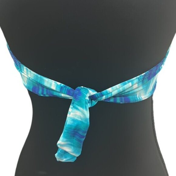 La Blanca Stripe Halter Bikini Top – Blue/White – Size Small – EUC - Picture 7 of 12